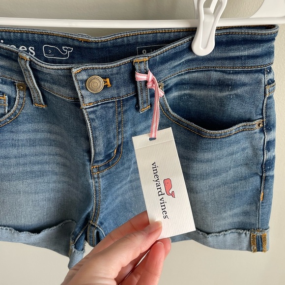 Vineyard Vines Indigo Raw Cuffed Shorts - Moonlight Blue - Size 0 - NWT - Picture 3 of 11
